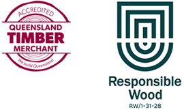 Accredited Queensland Timber Merchant and Responsible Wood Logos